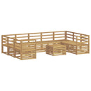 vidaXL Kültéri kanapé szett 10 pcs Fehér 59 x 59 x 37 cm Tömör Akácfa
