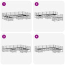 vidaXL Kültéri kanapé szett 10 pcs Fehér 59 x 59 x 37 cm Tömör Akácfa