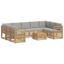 vidaXL Ülőgarnitúrák 10 pcs Fehér és Világosszürke 59 x 59 x 37 cm