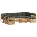 vidaXL Kültéri kanapé szett 8 pcs Fehér és antracit 59 x 59 x 37 cm