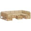 vidaXL Ülőgarnitúrák 10 pcs Fehér és Bézs 59 x 59 x 37 cm Poliészter