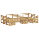 vidaXL Kültéri kanapé szett 10 pcs Fehér 59 x 59 x 37 cm Tömör Akácfa