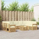 vidaXL Kültéri kanapé szett 8 pcs Fehér és krémszínű 59 x 59 x 37 cm