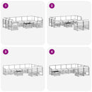 vidaXL Kültéri kanapé szett 8 pcs Fehér és világosszürke