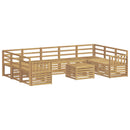 vidaXL Kültéri kanapé szett 10 pcs Fehér 59 x 59 x 37 cm Tömör Akácfa