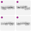vidaXL Kültéri kanapé szett 10 pcs Fehér 59 x 59 x 37 cm Tömör Akácfa
