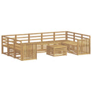 vidaXL Kültéri kanapé szett 10 pcs Fehér 59 x 59 x 37 cm Tömör Akácfa