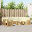vidaXL Kültéri kanapé szett 10 pcs Fehér és Krém színű 59 x 59 x 37 cm
