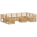 vidaXL Kültéri kanapé szett 10 pcs Fehér 59 x 59 x 37 cm Tömör Akácfa