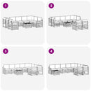vidaXL Kültéri kanapé szett 10 pcs Fehér és Krém színű 59 x 59 x 37 cm
