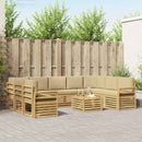 vidaXL Kültéri kanapé szett 10 pcs Fehér és Bézs 59 x 59 x 37 cm