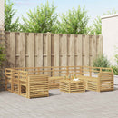 vidaXL Kültéri kanapé szett 10 pcs Fehér 59 x 59 x 37 cm Tömör Akácfa