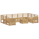 vidaXL Kültéri kanapé szett 10 pcs Fehér 59 x 59 x 37 cm Tömör Akácfa