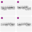 vidaXL Kültéri kanapé szett 10 pcs Fehér 59 x 59 x 37 cm Tömör Akácfa