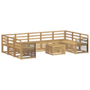 vidaXL Kültéri kanapé szett 10 pcs Fehér 59 x 59 x 37 cm Tömör Akácfa