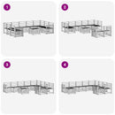 vidaXL Kültéri kanapé szett 10 pcs Fehér 59 x 59 x 37 cm Tömör Akácfa
