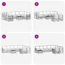 vidaXL Ülőgarnitúrák 10 pcs Fehér és Bézs 59 x 59 x 37 cm Poliészter