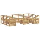 vidaXL Kültéri kanapé szett 10 pcs Fehér 59 x 59 x 37 cm Tömör Akácfa