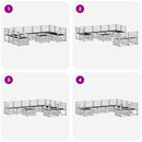 vidaXL Kültéri kanapé szett 10 pcs Fehér 59 x 59 x 37 cm Tömör Akácfa
