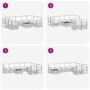 vidaXL Ülőgarnitúrák 10 pcs Fehér és Világosszürke 59 x 59 x 37 cm