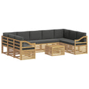 vidaXL Kültéri kanapé szett 8 pcs Fehér és antracit 59 x 59 x 37 cm
