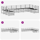 vidaXL Kültéri kanapé szett 10 pcs Fehér 363 x 185,5 x 73 cm