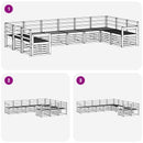 vidaXL Kültéri kanapé szett 10 pcs Fehér 363 x 187,5 x 73 cm