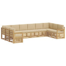 vidaXL Kültéri kanapé szett 7 pcs Fehér és bézs 363 x 187,5 x 73 cm