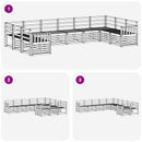 vidaXL Kültéri kanapé szett 10 pcs Fehér 363 x 187,5 x 73 cm