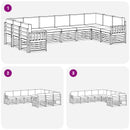 vidaXL Kültéri kanapé szett 7 pcs Fehér és bézs 363 x 187,5 x 73 cm