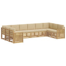 vidaXL Kültéri kanapé szett 10 pcs Fehér és Bézs 363 x 187,5 x 73 cm