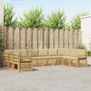 vidaXL Kültéri kanapé szett 10 pcs Fehér és Bézs 363 x 190 x 73 cm