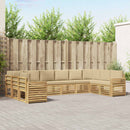 vidaXL Kültéri kanapé szett 10 pcs Fehér és Bézs 363 x 191,5 x 73 cm