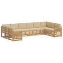 vidaXL Kültéri kanapé szett 10 pcs Fehér és Bézs 363 x 191,5 x 73 cm
