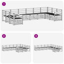 vidaXL Kültéri kanapé szett 10 pcs Fehér 363 x 185,5 x 73 cm