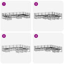 vidaXL Kültéri kanapé szett 11 pcs Fehér 59 x 59 x 37 cm Tömör Akácfa