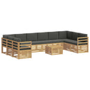 vidaXL Kültéri kanapé szett 8 pcs Fehér és antracit 59 x 59 x 37 cm