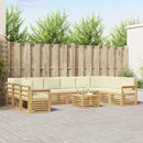 vidaXL Kültéri kanapé szett 8 pcs Fehér és krémszínű 59 x 59 x 37 cm