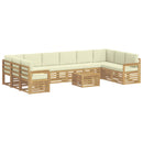 vidaXL Kültéri kanapé szett 8 pcs Fehér és krémszínű 59 x 59 x 37 cm
