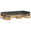 vidaXL Kültéri kanapé szett 8 pcs Fehér és antracit 59 x 59 x 37 cm