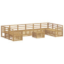 vidaXL Kültéri kanapé szett 11 pcs Fehér 59 x 59 x 37 cm Tömör Akácfa