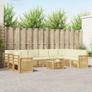 vidaXL Kültéri kanapé szett 11 pcs Fehér és Krém színű 59 x 59 x 37 cm