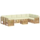 vidaXL Kültéri kanapé szett 11 pcs Fehér és Krém színű 59 x 59 x 37 cm
