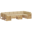 vidaXL Kültéri kanapé szett 11 pcs Fehér és Bézs 59 x 59 x 37 cm