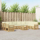 vidaXL Kültéri kanapé szett 11 pcs Fehér és Krém színű 59 x 59 x 37 cm