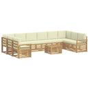 vidaXL Kültéri kanapé szett 11 pcs Fehér és Krém színű 59 x 59 x 37 cm