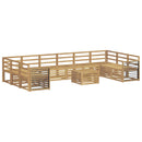 vidaXL Kültéri kanapé szett 11 pcs Fehér 59 x 59 x 37 cm Tömör Akácfa