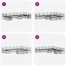 vidaXL Kültéri kanapé szett 11 pcs Fehér 59 x 59 x 37 cm Tömör Akácfa