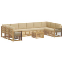 vidaXL Kültéri kanapé szett 11 pcs Fehér és Bézs 59 x 59 x 37 cm