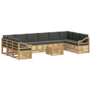 vidaXL Kültéri kanapé szett 8 pcs Fehér és antracit 59 x 59 x 37 cm